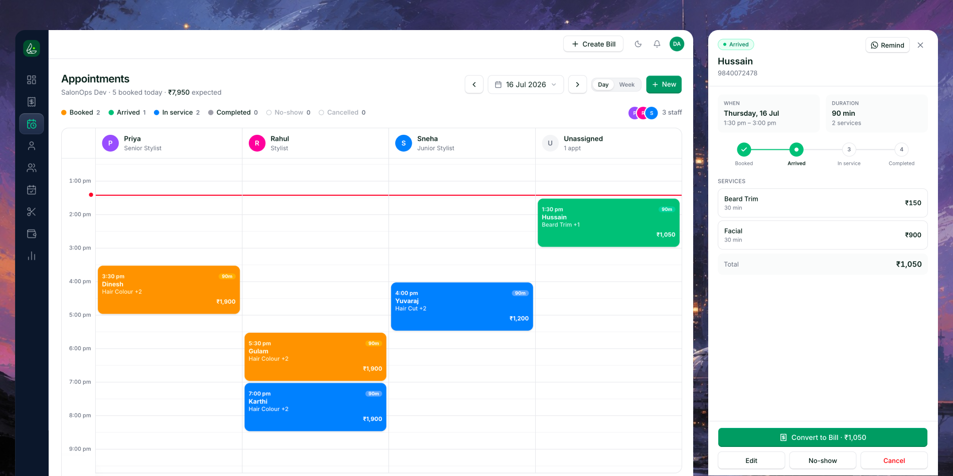 Limvo appointments — light booking layer for salon walk-ins and scheduled visits